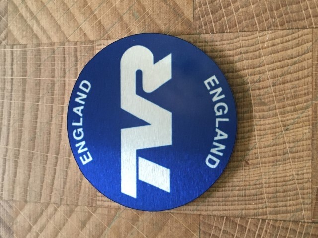 TVR naafdop logo, blauw, zelfklevend